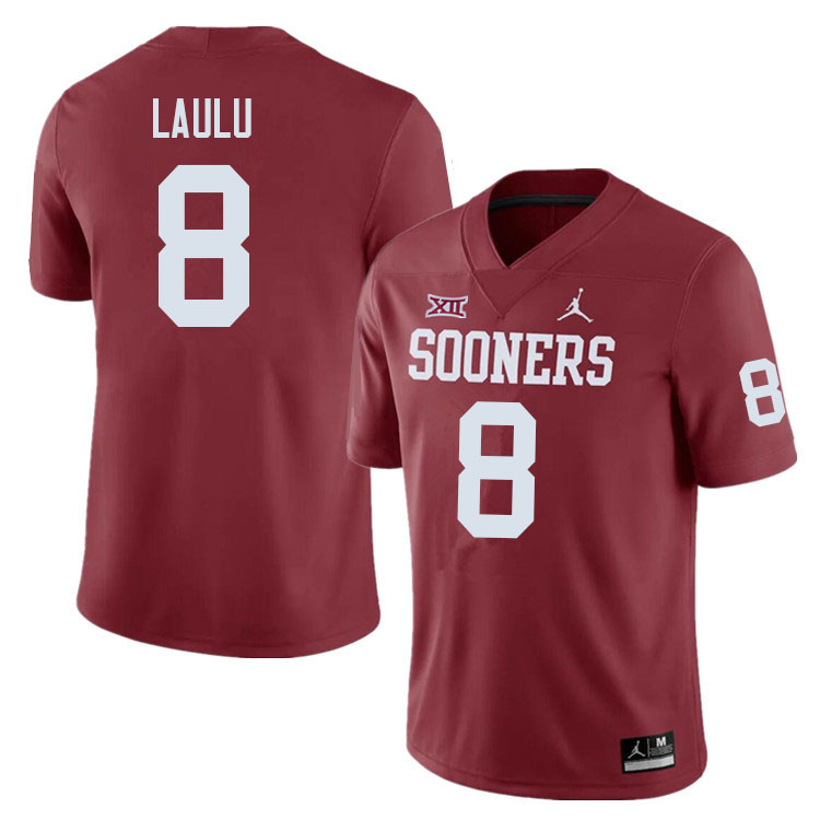 Men #8 Jonah Laulu Oklahoma Sooners College Football Jerseys Sale-Crimson - Click Image to Close